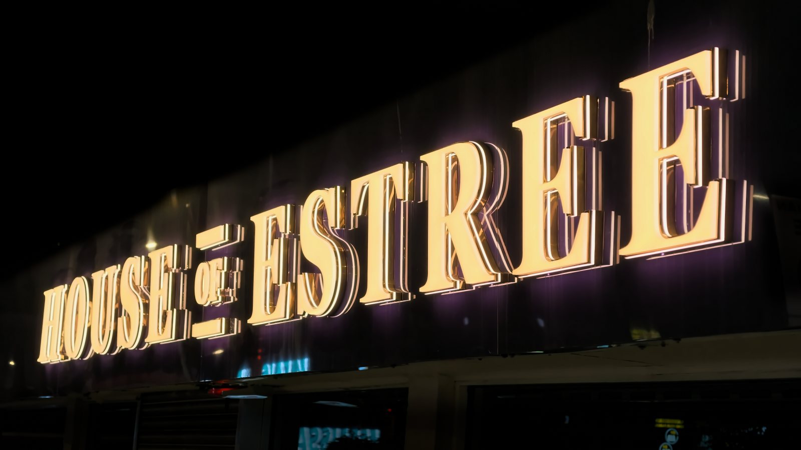 House of Estree illuminated built-up letters with lit edges
