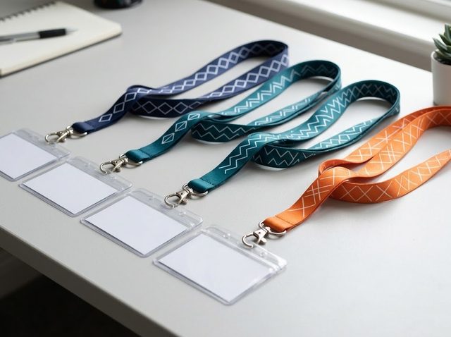 Printed lanyards with ID card holders