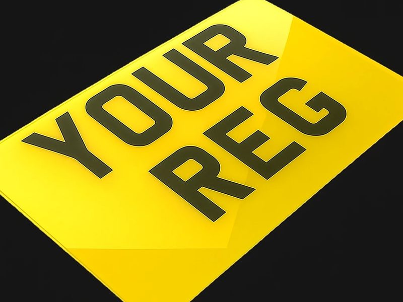 Yellow standard motorbike plate